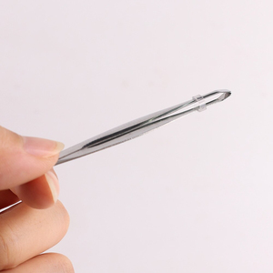 1pc Silver Eyebrow Tweezer Flat Tip Eyelash Extension Tweezers Stainless Steel Brow Hair Remove Trimming Clips Makeup Tools - Product Image 5