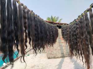 Extensiones de Cabello Humano Remy Indio Doble Trama Cosida a Máquina Negro Natural a Granel para Tejer - Product Image 2