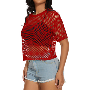Top Deportivo Casual de Malla para Mujer, de Buena Calidad, Diseño Sólido, Sublimado, Manga Corta, Transpirable y Cómodo - Product Image 2