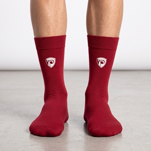 Dumela Men's <b>Red</b> Crew <b>Socks</b> Solid Color Breathable Knitted Casual Wear Adult Size - Product Image 3