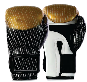 Gants de boxe professionnels en cuir PU, or, noir, blanc, fermeture Velcro, respirants, équipement d'entraînement pour adultes, fabricant OEM de qualité supérieure - Product Image 1