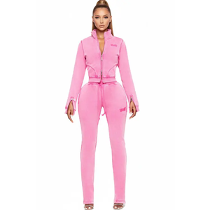 Conjuntos de Moda Primavera 2026, Ropa para Mujer, Top Corto, Conjunto de Dos Piezas, Ropa de Manga Larga, Conjunto de Pantalones de Dos Piezas - Product Image 1