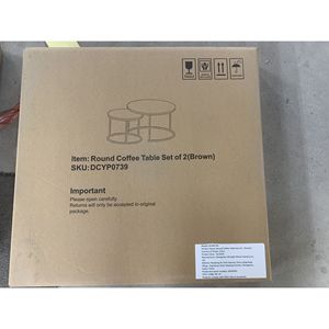 Set di 2 tavolini da caffè impilabili con finitura in legno industriale, tavolino laterale e tavolino d'appoggio con robusta struttura in metallo da 27,6 pollici - Product Image 4