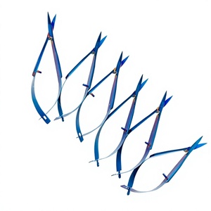 Customizable Gold Silver Combination Spring Scissor Curved Stainless Steel Metal Eyebrow Eyelash Grooming Sharp Beauty Ceramic - Product Image 1