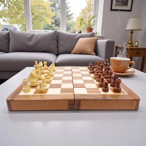 ILAHI's Eco-Friendly Rustic Polished Rectangle <b>Chess</b> <b>Board</b> Game 100% Handmade Pure Wood Animal/Love Style Customized Size <b>Chess</b> - Product Image 4