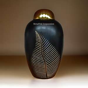 Urnas Funerarias de Latón Blanco Hechas a Mano para Cenizas Humanas, con Tapa de Cúpula y Grabado en Hoja de Oro, Urna Conmemorativa de Alta Calidad, Recipientes Metálicos para Entierro - Product Image 4