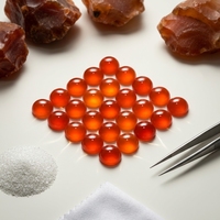 Carnelian naturel 3mm Cabochon Qualité AAA Pierre précieuse en vrac Certifiée IGI Vente en gros Calibrée Dos plat Lisse Couleur rouge bijoux