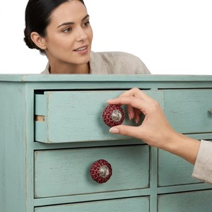 Ba Woven Wood Cabinet Knobs Round Modern Design Eco-Friendly Adjustable Easy Installation for Home Office Furniture Handles - Product Image 5