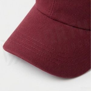 Burgundy 6-Panel <b>Baseball</b> <b>Cap</b> Adjustable Brim Unisex Solid Color Twill Fabric Casual Hat for Adults - Product Image 4