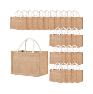 Bolsas de compras de yute con logotipo personalizado para exposiciones comerciales y eventos corporativos con serigrafía Logotipo personalizado - Product Image 1