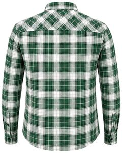 เสื้อเชิ้ตผ้าแฟลนเนลลายสก็อตสีเขียวขาวสำหรับผู้ชายทรงสลิมฟิต แขนยาว ติดกระดุม ผ้าฝ้าย แฟชั่นลำลอง ผลิตตามสั่งจากโรงงาน - Product Image 3