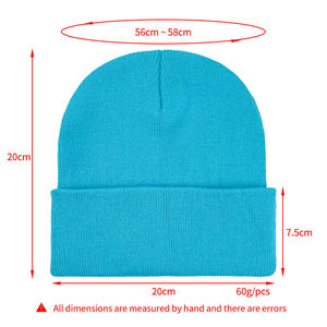 Unisex Knitted Beanie Hat Solid Color 100% Acrylic <b>Winter</b> <b>Cap</b> Casual Style Adult Size 56-58CM - Product Image 5