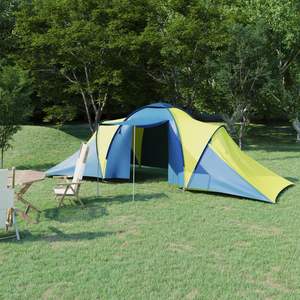 Tente de camping bleue et jaune pour 6 personnes - Product Image 1