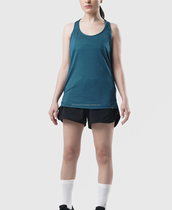 เสื้อกล้ามคอกลมผู้หญิงคุณภาพสูง ระดับการซัพพอร์ตปานกลาง ผลิตจากผ้าฝ้าย 100% เป็นมิตรต่อสิ่งแวดล้อม แห้งเร็ว ระบายอากาศได้ดี ลายเรียบ ปักลายด้วยกระดุม - Product Image 5