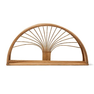 Rattan floating shelf natural cane wall mounted <b>rack</b> shelves boho flower design <b>storage</b> <b>racks</b> - Product Image 6