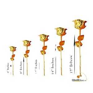 Auténticas Rosas Doradas Naturales de Sanaar Crafts, Colección Superb, Rosas Completamente Bañadas en Oro, Figura con Temática de Amor, Suministro Directo de Fábrica - Product Image 3
