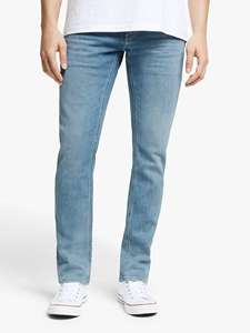 Jean slim homme sur mesure, taille mi-haute, imperméable, 100 % coton denim, coupe droite, blanc délavé, grandes tailles - Product Image 5