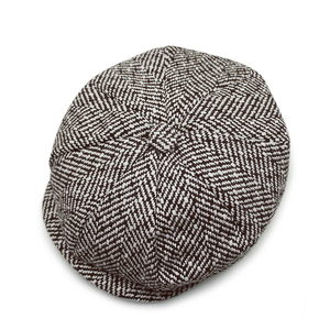 หมวกแก๊ปทรง Cabbie ผ้าขนสัตว์ผสมลาย Herringbone 8 แผง ขายส่งจากโรงงาน รับออกแบบตามสั่ง หมวก Newsboy ผ้าทวีดหนา - Product Image 5