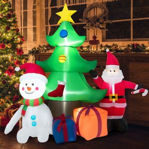 Albero di Natale Gonfiabile Illuminato di 2,2 Metri con Babbo Natale, Decorazioni Natalizie da Esterno per Giardino - Product Image 6