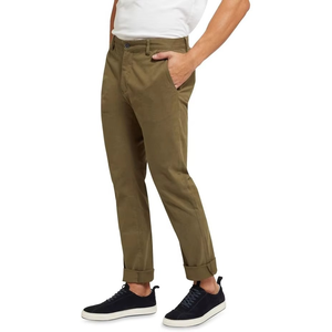 Pantalones chinos de algodón para hombre, cintura media, cierre de botones, transpirables y ligeros - Product Image 3