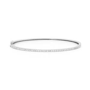 Brazalete de Diamantes Redondos Cultivados en Laboratorio, Media Eternidad, Oro Rosa Sólido de 14K, 18K, 22K, VVS, VS, SI, D a G, Joyería Fina de Lujo, OEM, ODM - Product Image 1