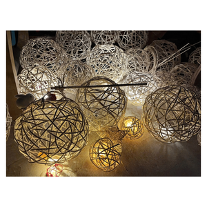 NEW 2026 WICKER RATTAN CHRISTMAS BALL ORNAMENTS COLORFUL HANGING TREE DECORATIONS - Product Image 4