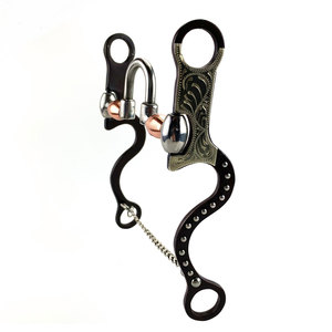 บิตม้าโบราณแบบแก้ไขรูปปากม้า พร้อมลูกกลิ้งทองแดงบนเหล็กเส้น บิตฝึกม้าแบบดั้งเดิม อุปกรณ์ขี่ม้าสไตล์วินเทจ - Product Image 2