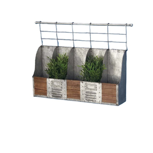 Jardinière murale en métal galvanisé style ferme, organisateur de rangement suspendu en fer rustique pour intérieur et extérieur, pour la maison et le balcon - Product Image 2