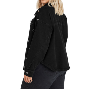 Chaqueta Vaquera de Mezclilla para Mujer, Talla Grande, 100% Algodón, Casual, Lavada, Personalizable, Muestra Gratis, Otoño/Invierno/Verano, Mejor Calidad - Product Image 6