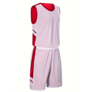 Conjunto de Uniforme de Baloncesto Reversible Personalizado, Rojo y Blanco, Uniforme de Equipo Transpirable de Malla de Poliéster con Logotipo, Nombre y Número del Fabricante - Product Image 3