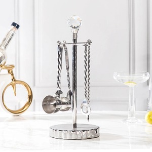 Porte-ustensiles de cuisine en acier inoxydable avec 10 crochets, support mural en métal pour ustensiles, accessoire - Product Image 2