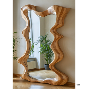 Modern Luxury Decorative Wall Mirror with Wood <b>Frame</b> for Home Living Room Decor - Product Image 4