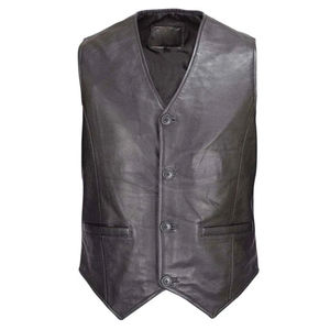 Gilet et veste pour homme sur mesure, grande taille, design unique, 100% cuir, sans manches, gilet chauffant pour moto, hiver, poches avant - Product Image 1