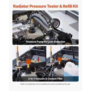 Kit di ricarica radiatore sottovuoto da 28 pezzi, tester di pressione universale per liquido refrigerante, strumento di riparazione auto per sistema di raffreddamento automobilistico - Product Image 2