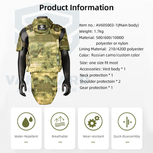 Ensemble de gilet tactique de protection robuste Vanguard Defense pour l'extérieur avec protection des bras et de la hanche, camouflage <span class=keywords><strong>russe</strong></span> - Polyester - Product Image 6