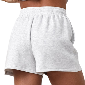 Pantalones Cortos Deportivos Gris Claro para Mujer, Cintura con Cordón, Tacto Suave, Ropa Deportiva para Entrenamiento, Corte Holgado - Product Image 2