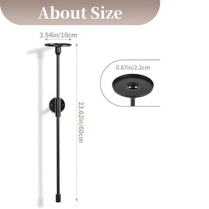 Candelabro de Hierro Hecho a Mano de 3 Brazos para Montar en la Pared, Diseño Moderno Negro Multifuncional para Decoración del Hogar, Bodas y Festivales - Product Image 2