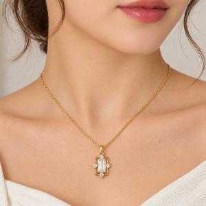 Magnifique pendentif en or véritable 14 carats avec diamant de couleur E, pureté VVS2, 1,5 carat total, charme vintage en forme d'étoile, collier pour femme, bijoux fins - Product Image 1