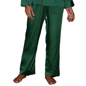 Conjunto de Pijamas Elegantes de Alta Calidad para Mujer, Transpirables, de Satén, 2 Piezas, Mangas Largas, Cuello Camisero, Cintura Elástica - Product Image 4