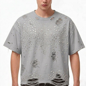 T-shirt de sport pour homme durable avec logo personnalisé en gros, t-shirts de sport pour homme surdimensionnés au meilleur prix - Product Image 6