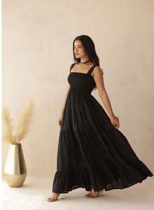 Robe longue décontractée sans manches pour femme, motif floral, idéale pour la plage, en coton et lin, coupe ample, imprimé floral, personnalisable pour l'été - Product Image 2