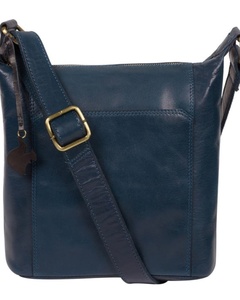 Bolso Bandolera de Cuero Azul Genuino Moderno para Mujer, Diseño Minimalista con Correa Ajustable, Suministro del Fabricante - Product Image 1