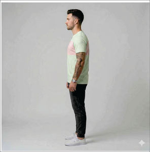 เสื้อยืดคอตตอนผู้ชายขายส่ง ดีไซน์ใหม่ เรียบง่าย แขนสั้น สวมใส่สบาย ไซส์ใหญ่ รับผลิตตามแบบ OEM ระบายอากาศได้ดี - Product Image 3