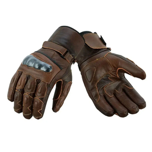 Full Finger Cowhide Racing Gloves With Palm Guard Adjustable Wrist Strap For Riding Outdoor Use - Product Image 6