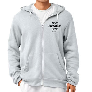 Modèle de sweat-shirt blanc à fermeture éclair intégrale pour homme, de qualité supérieure, pour impression graphique personnalisée - Product Image 4