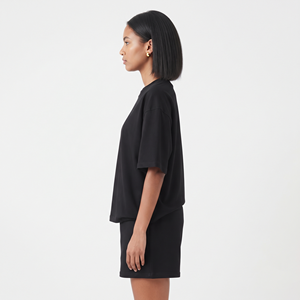 Ensemble 2 pièces surdimensionné pour femme, t-shirt et short en coton 100% uni, idéal pour l'été - Product Image 6