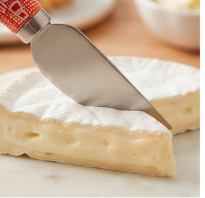 Juego de 4 Cuchillos para Queso con Hoja de Acero Inoxidable, Mango de Resina con Patrón de Mosaico Naranja, Herramientas para Untar Queso y Tenedores para Uso en la Cocina - Product Image 4