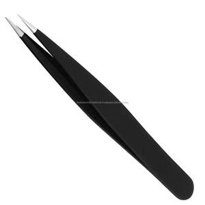 Pince à cils à pointe lisse en acier inoxydable, logo personnalisé, outil professionnel pour extensions de cils 531 - Product Image 1