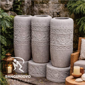 Vases de jardin en osier sculptés à la main - Décoration extérieure durable et écologique pour villa, ferme et parc - Product Image 4