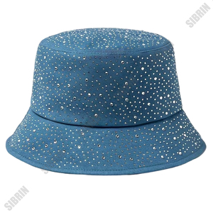 Chapeaux Bob SIBRIN Personnalisés avec Strass Scintillants et Diamants, Casquettes Unisexe Streetwear pour Festivals en Plein Air et Soirées Rave (Lot) - Product Image 3